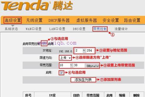 騰達(dá)路由器怎樣限制網(wǎng)速